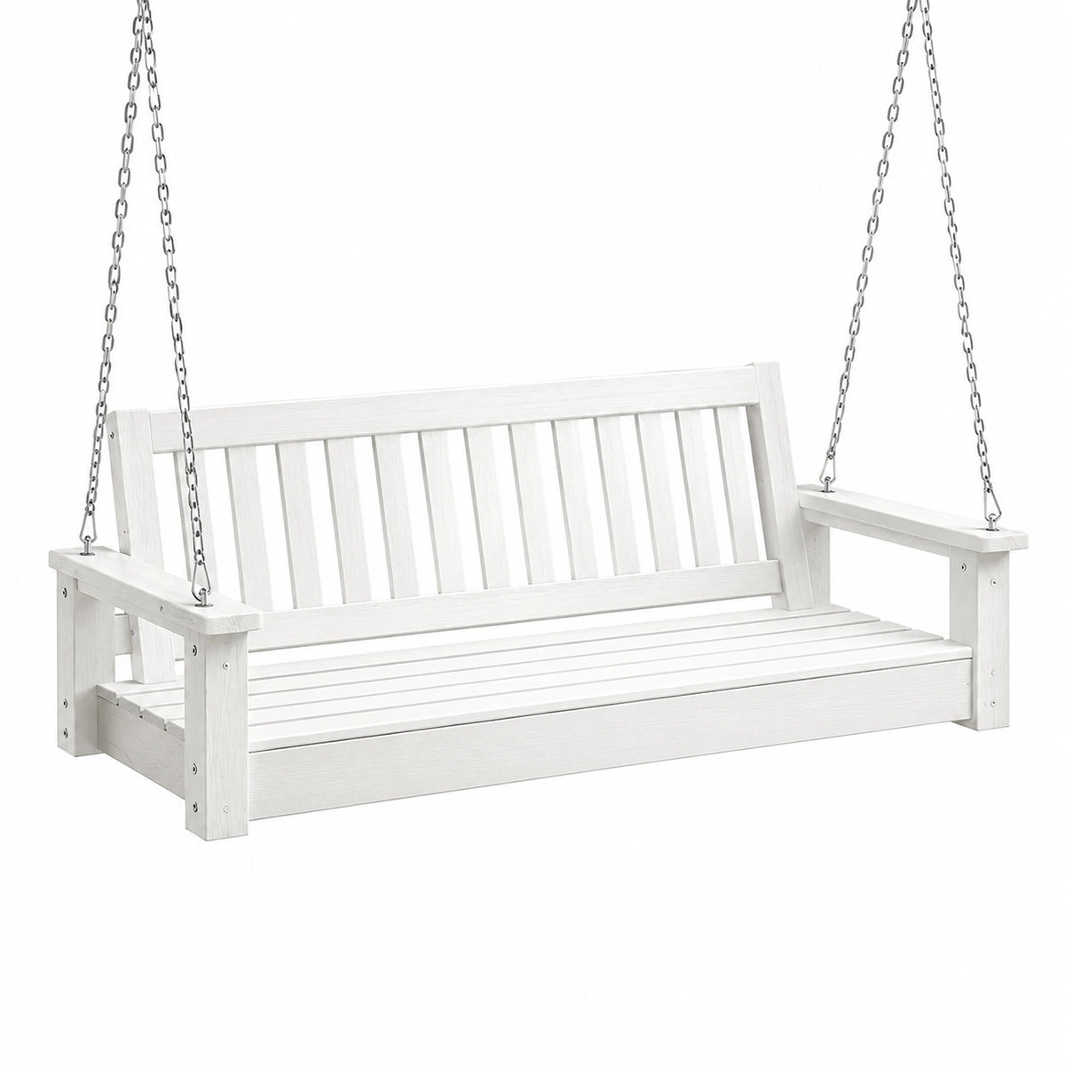 Columpio de porche de madera con cadenas de acero, 150 cm